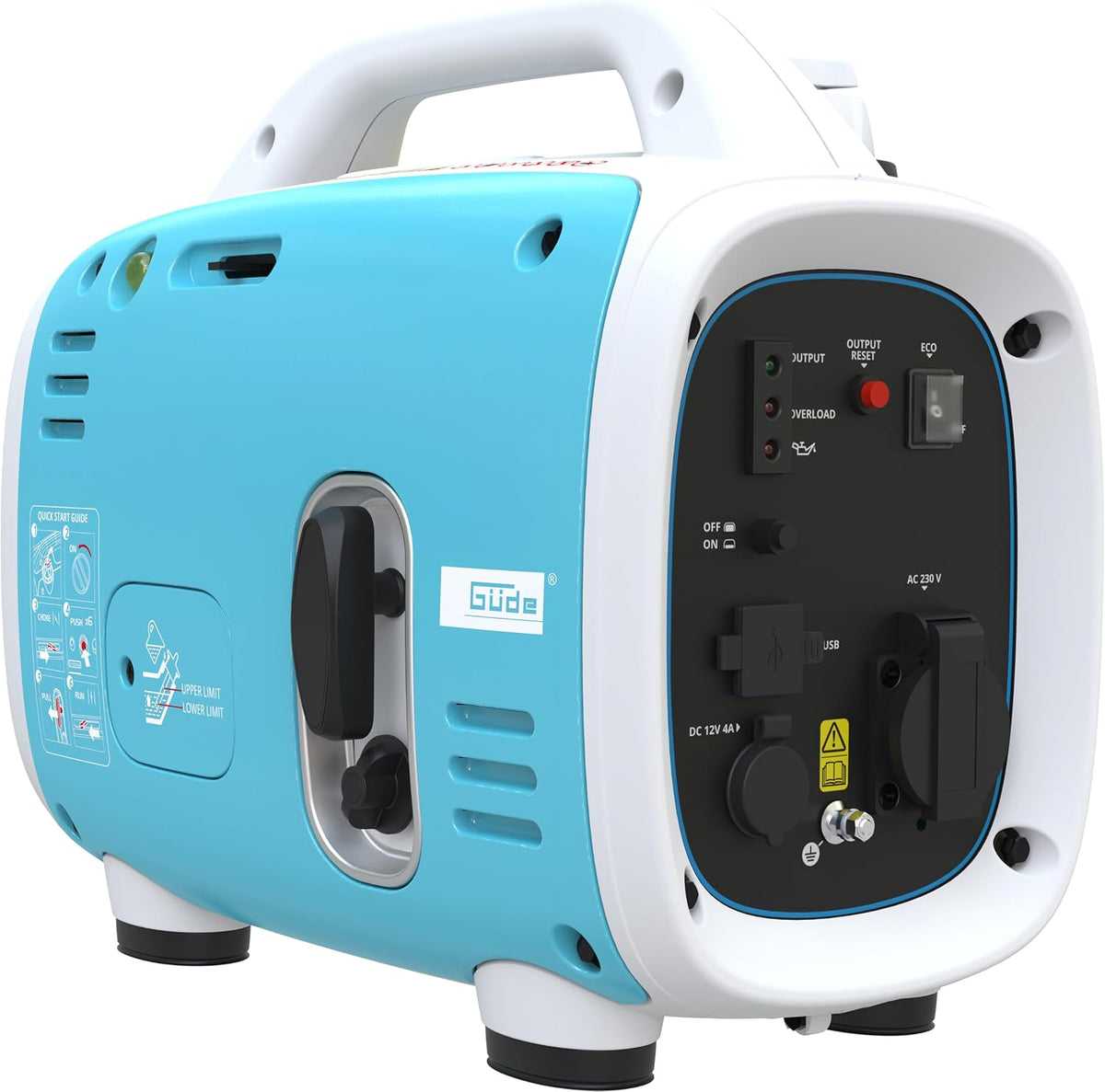 Stromerzeuger Inverter, 2,1 l, 800 W, 230 V, mit USB, Blau/Weiß, Güde