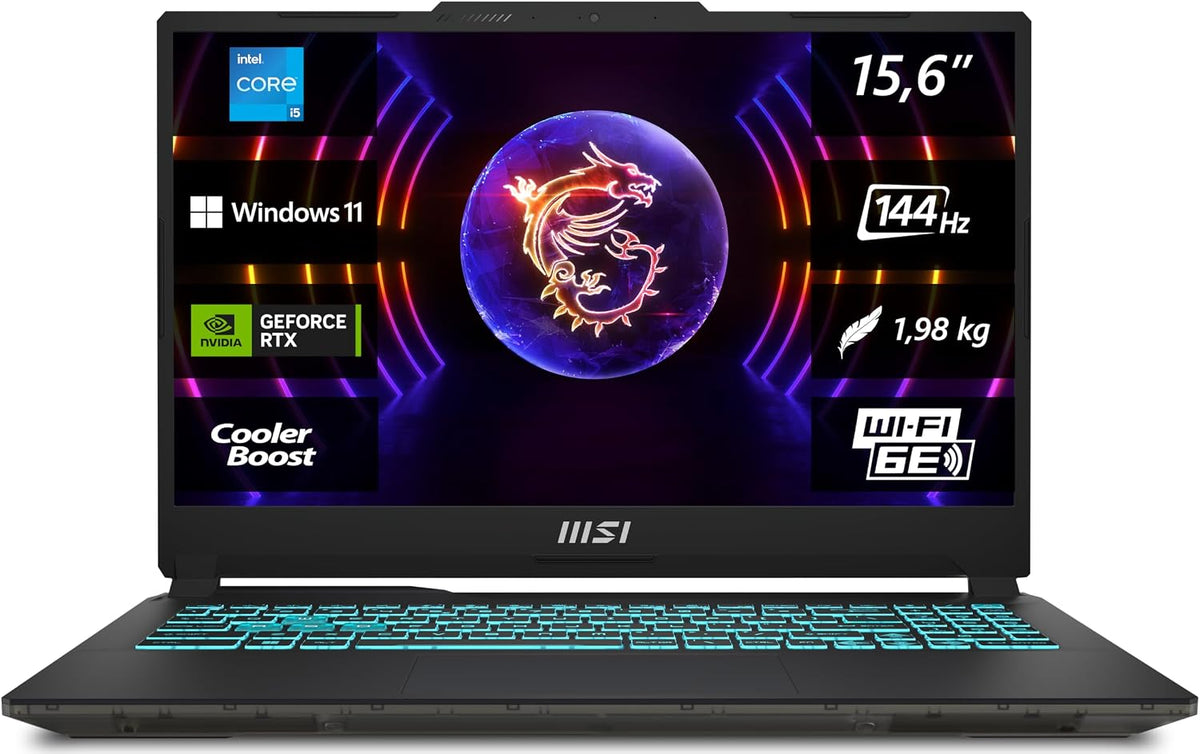 MSI DDR5 Notebook, 16 GB, 144 Hz, Schwarz/Transparent