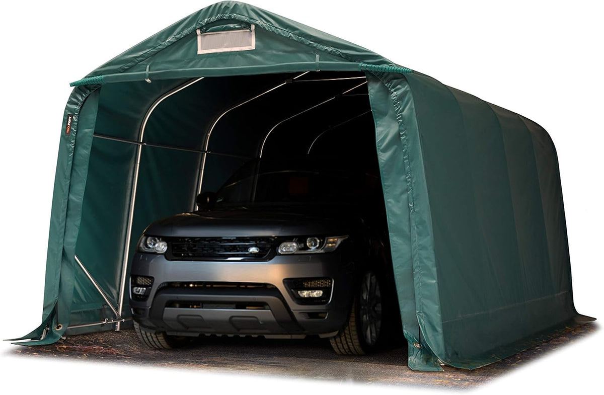 TOOLPORT Carport, 3,3 × 4,8 m, wasserdicht, Dunkelgrün