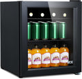 Mini-Kühlschrank 48L, 0–15°C, 39 dB, verstellbar, aus Glas, für das Büro, Schwarz, HCK