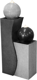 Dehner Freistehende, 94 × 41.5 × 24 cm, mit LED, für den Garten, Grau/Schwarz