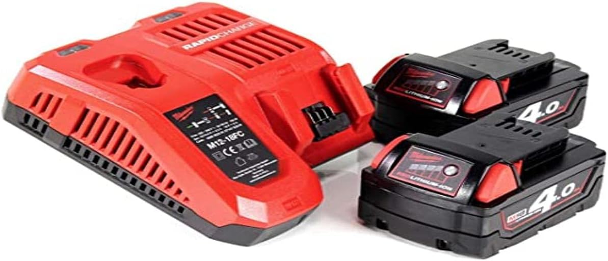 Milwaukee M18 Werkzeugakkus, 18 V, 4,0 Ah, Rot/Schwarz