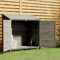 Gerätehaus, 102 × 52 × 112 cm, mit Stauraum, für den Garten, aus Massivholz, Anthrazit, YEZIYIYFOB