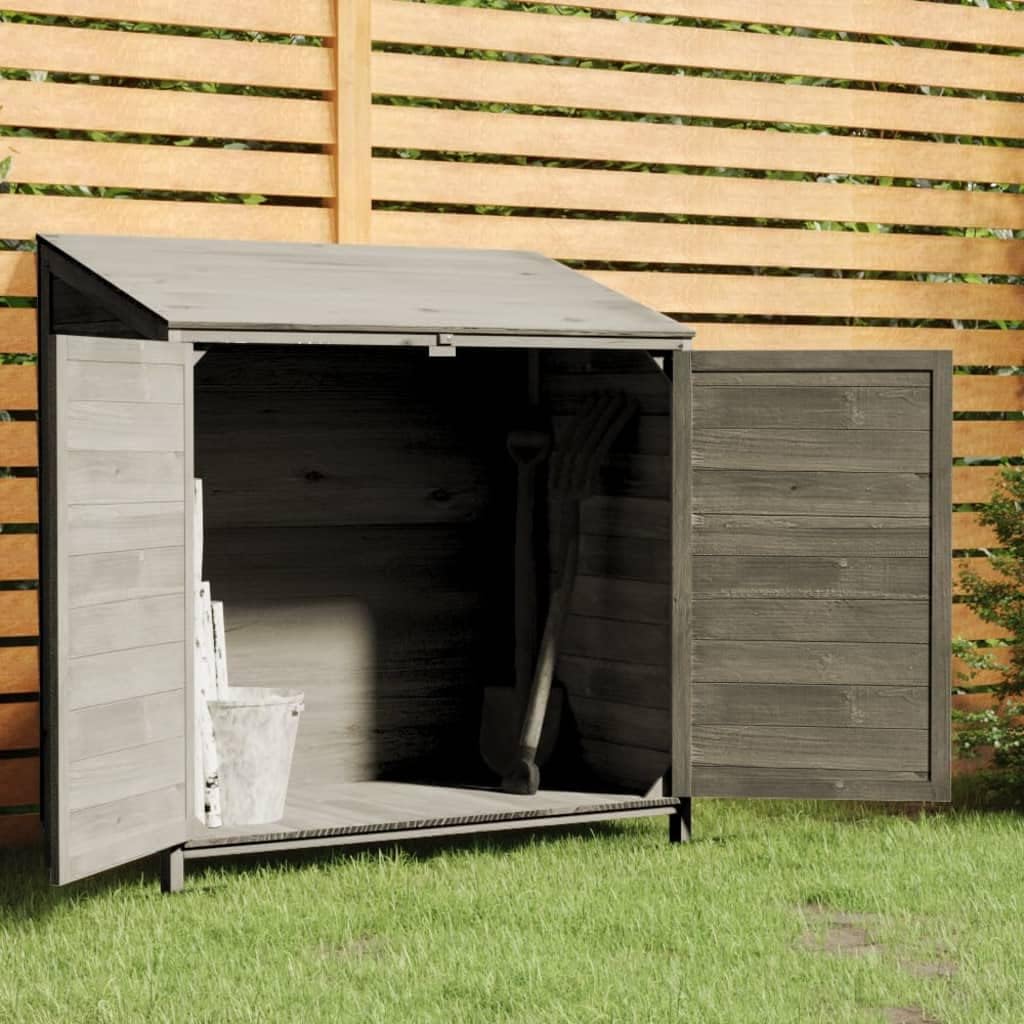 Gerätehaus, 102 × 52 × 112 cm, mit Stauraum, für den Garten, aus Massivholz, Anthrazit, YEZIYIYFOB