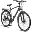 Licorne Bike Premium Touring Trekking E-Bike, 28 Zoll, aus Aluminium, Schwarz
