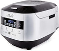 Yum Asia Bamboo Reiskocher, 220–240V, mit LED, mit Timer, aus Metall und Keramik, Silber/Schwarz