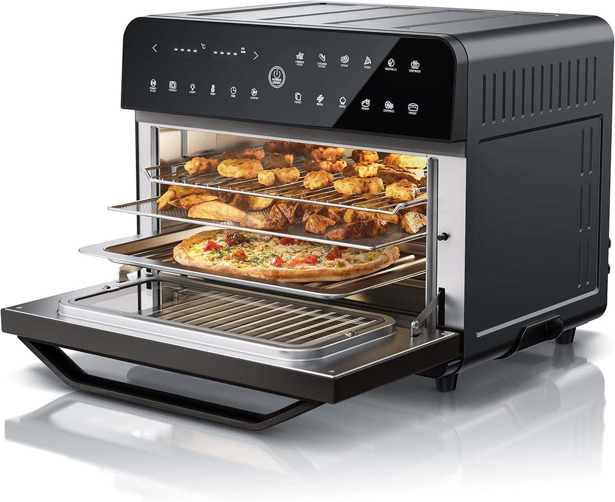 Arendo Backofen, mit LED, Schwarz/Silber, aus Edelstahl und Stahl