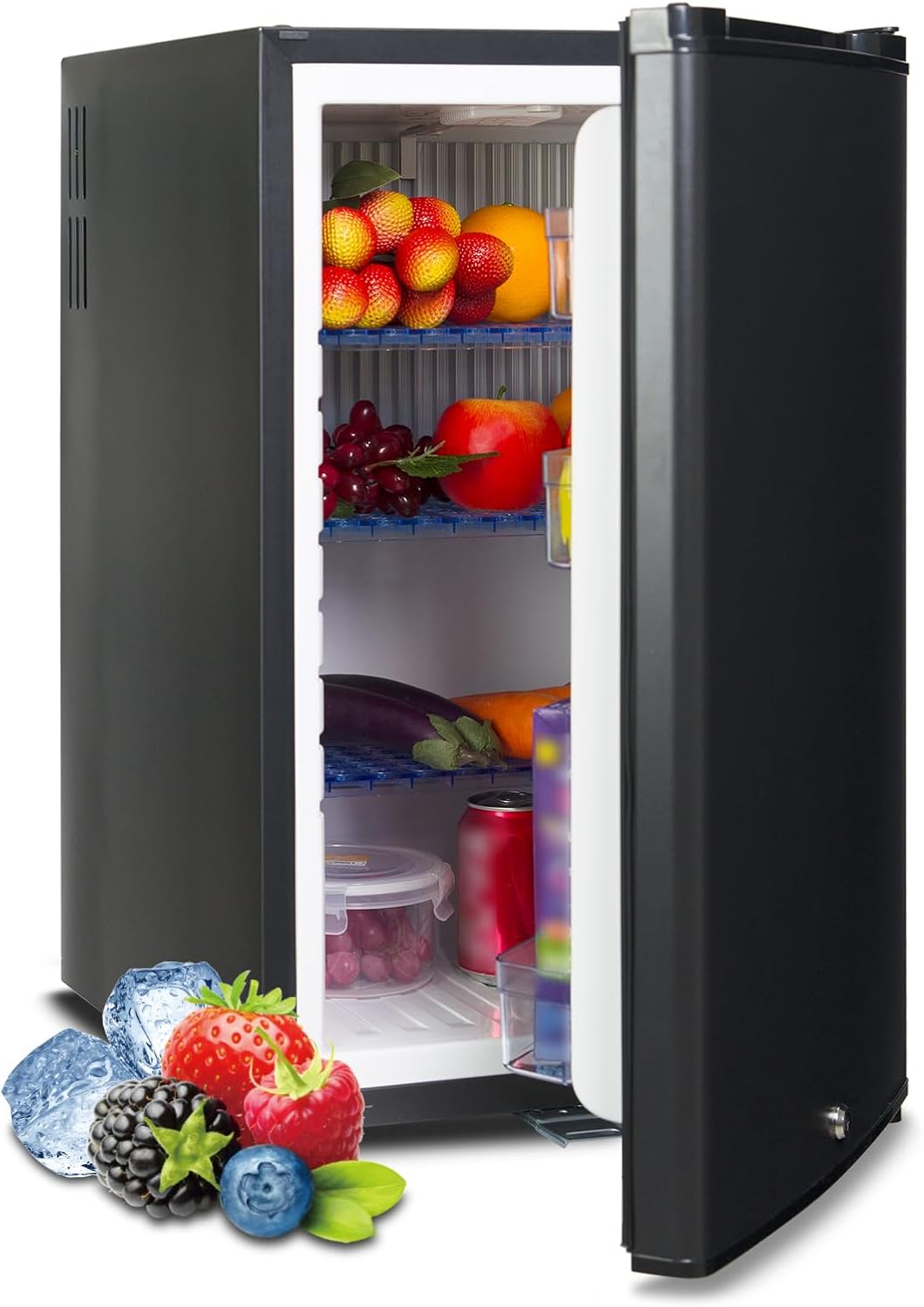 Kühlschrank 50L Camping, 12 V, 230 V, für das Büro und Camping, Schwarz, Smad