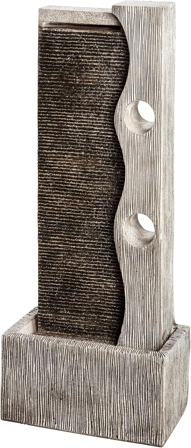 Tischbrunnen, 100 × 40 × 19.8 cm, mit LED, für den Garten, Grau, Dehner