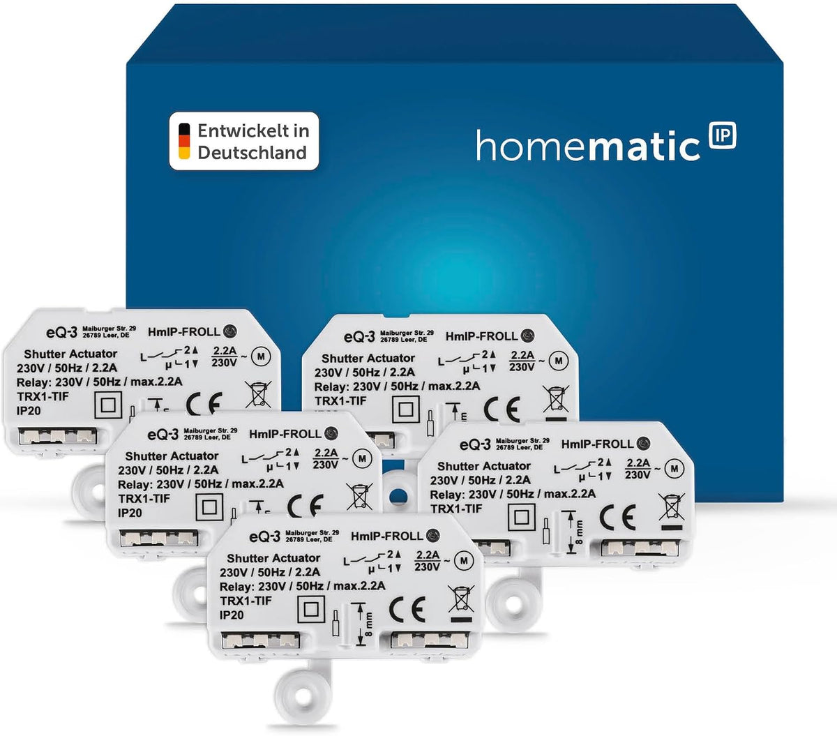 Homematic IP Smart Home Rollladenaktor Rollladenschalter, mit App-Steuerung, mit Fernbedienung, Weiß