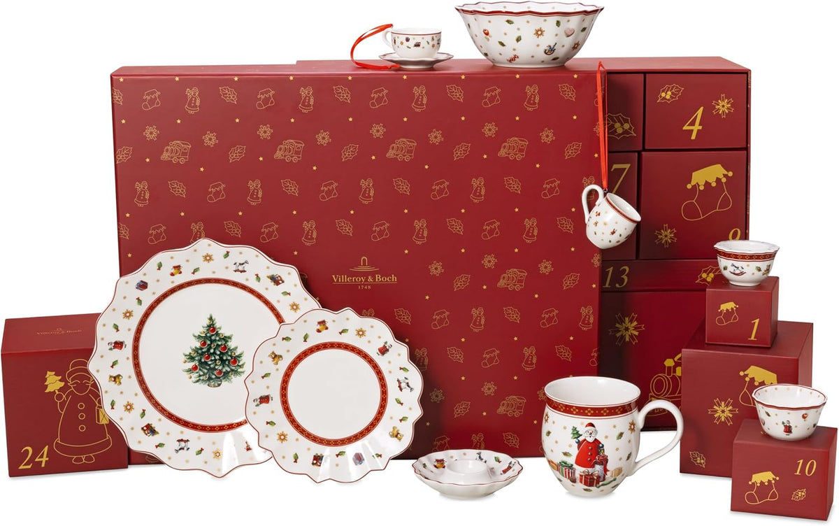Dekorative Adventskalender & Boch, Rot/Weiß, Villeroy