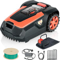 Mähroboter M1, 25–6mm, 1400 m², 22 cm, mit WLAN, mit App-Steuerung, Schwarz/Orange, OKAYBOT