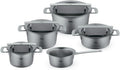 Topfsets Phi Collection/Edelstahl, aus Edelstahl und Stahl, Silber, Fissler