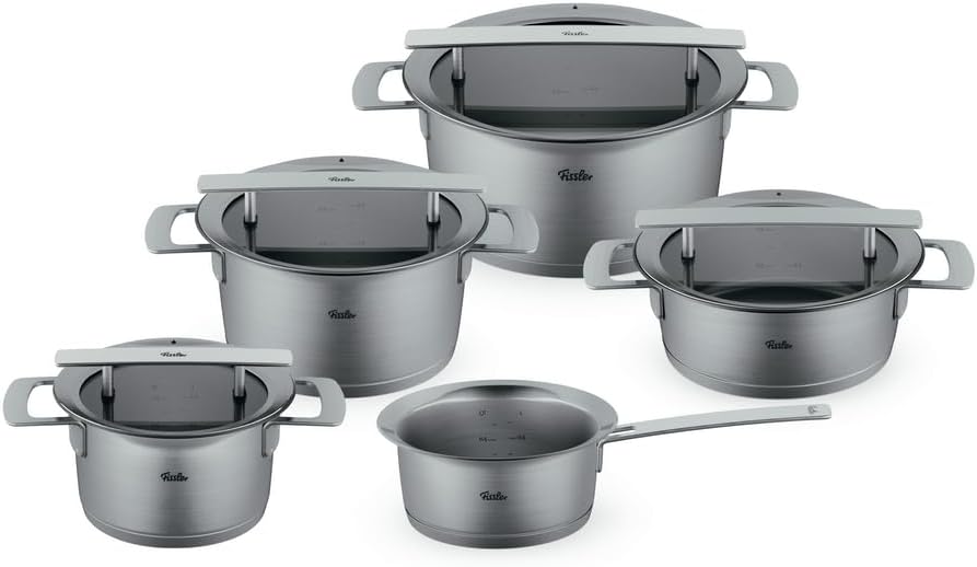 Topfsets Phi Collection/Edelstahl, aus Edelstahl und Stahl, Silber, Fissler