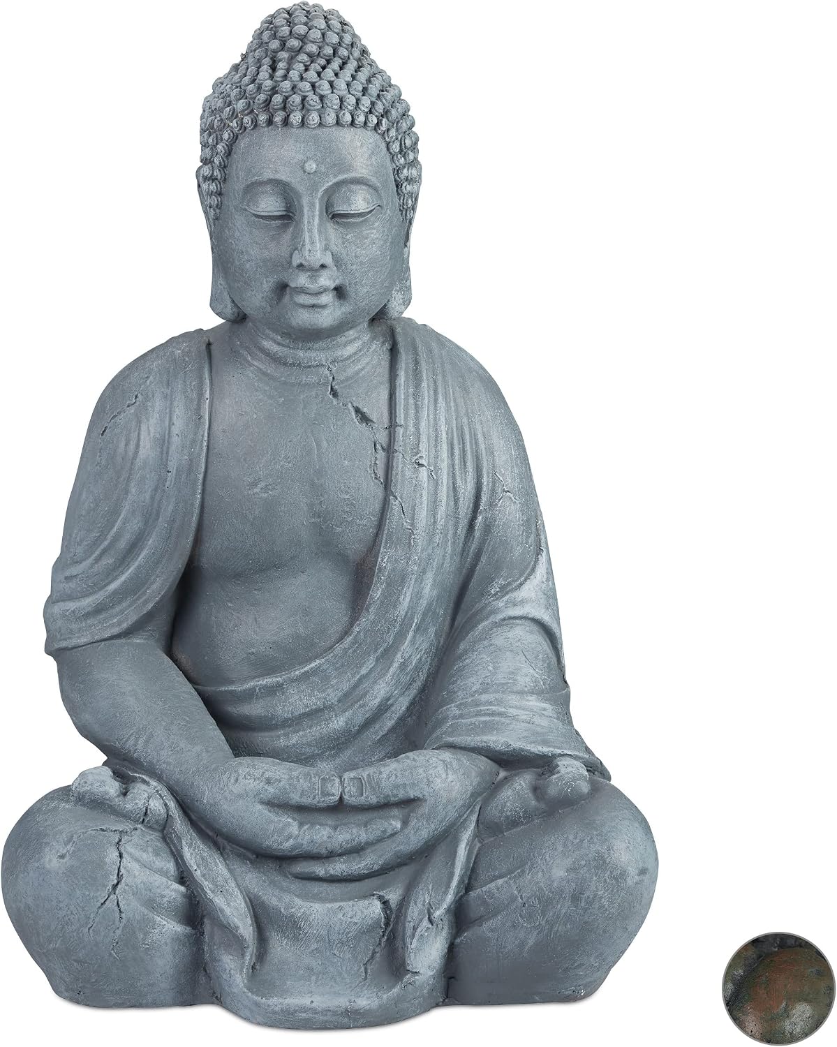 Relaxdays Statuen, 70 cm, für den Garten und das Wohnzimmer, Hellgrau