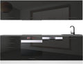 B BELINI GROUP Küchenzeile, 240 cm, höhenverstellbar, für die Küche, Schwarz