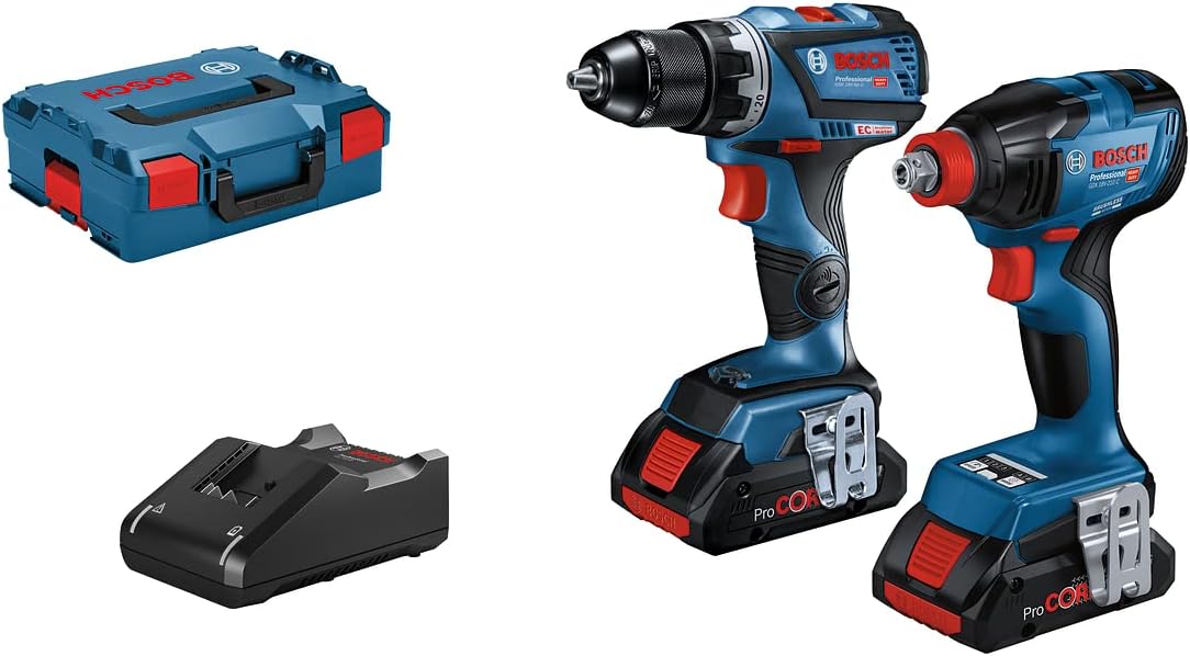 Bosch ProCORE18V Akku-Bohrschrauber, 4.0 Ah, Blau/Schwarz/Rot