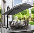 Sonnenschirme, 300 cm, wasserabweisend, für den Garten und die Terrasse, Grau, Jaxguom