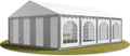 TOOLPORT schwerentflammbar Premium Gartenpavillon, 5 × 8 m, wasserdicht, Grau/Weiß
