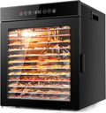Kwasyo LT-09 Dörrautomaten, 30–90°C, 900 W, mit Timer, verstellbar, aus Edelstahl und Stahl, Schwarz