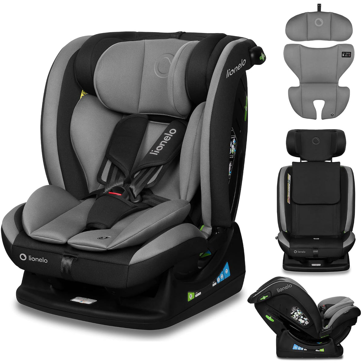 Autositze R129, 40–150 cm, Grau/Schwarz, Lionelo