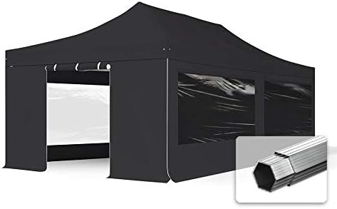 TOOLPORT Gartenpavillon, 4 × 8 m, 50 mm, wasserdicht, Schwarz