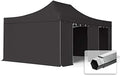 TOOLPORT Gartenpavillon, 4 × 6 m, 50 mm, wasserdicht, Schwarz