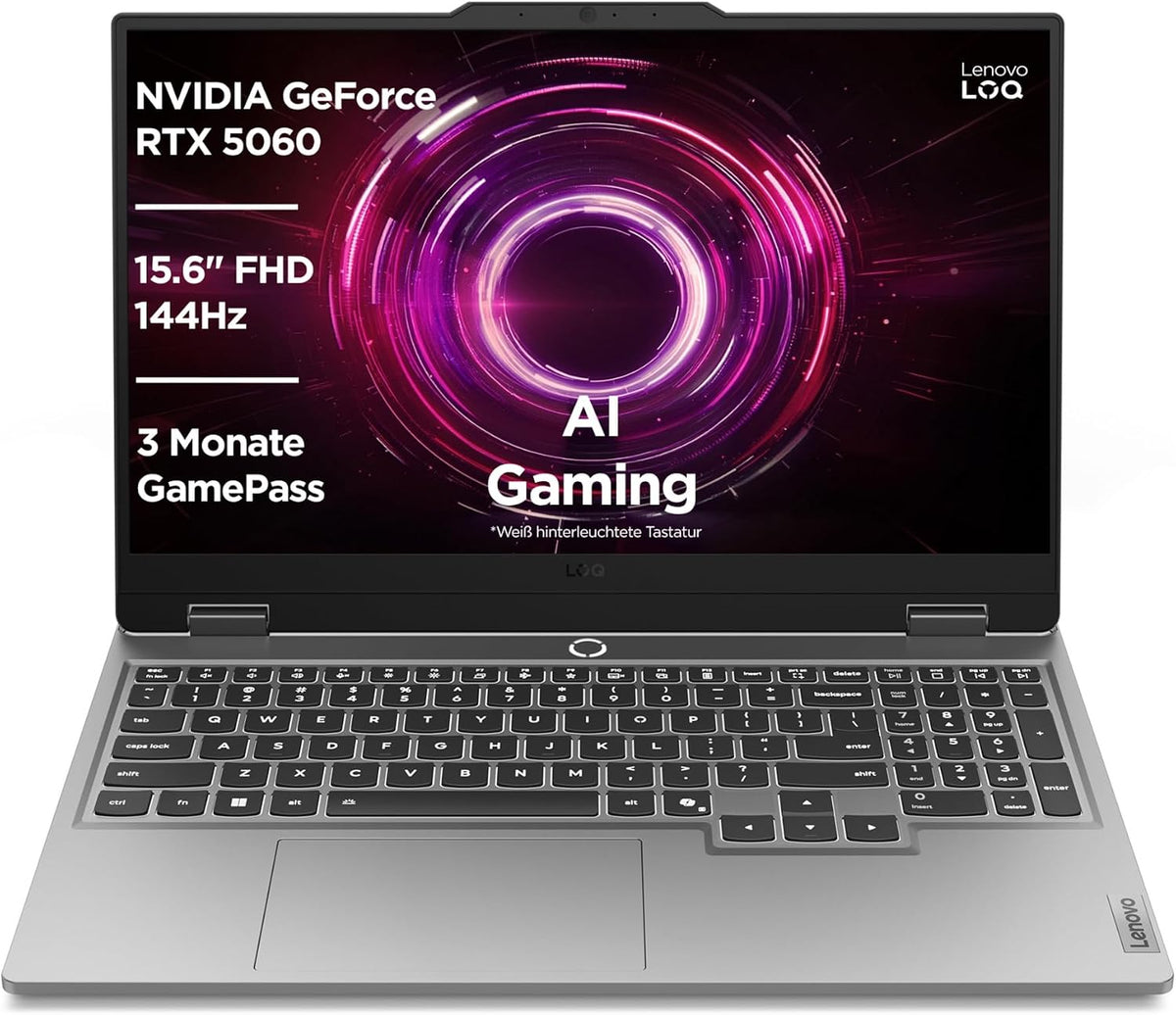 Lenovo Win11 Notebook, 8 GB, 1 TB, 144 Hz, Grau, mit KI-Erkennung