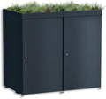 Mülltonnenbox, 240 L, aus Aluminium, höhenverstellbar, für den Garten, Anthrazit, Metzler