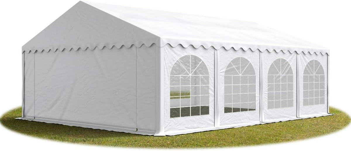 TOOLPORT schwerentflammbar Premium Gartenpavillon, 5 × 8 m, wasserdicht, Weiß